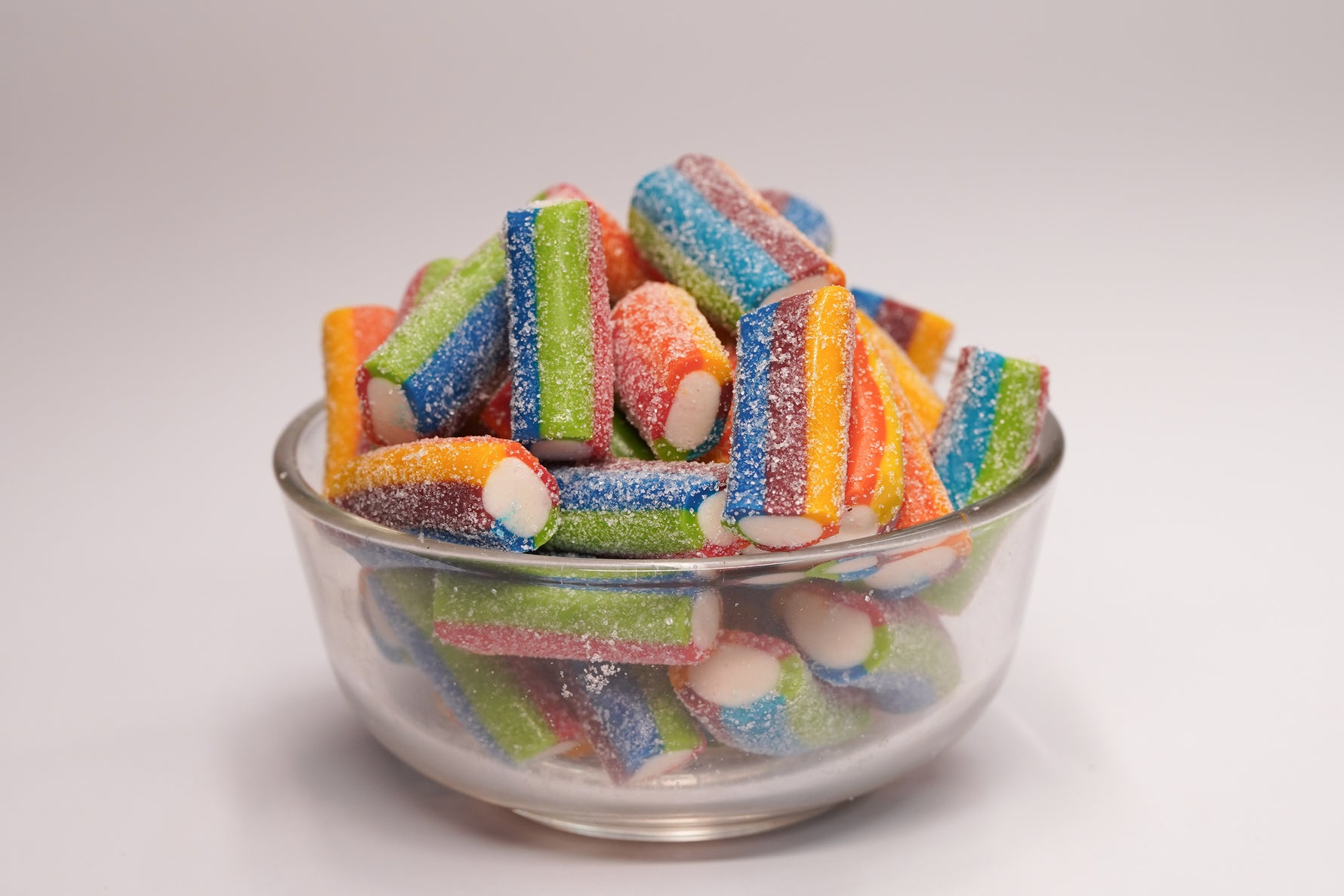 גליל גומי ממולא צבעוני מצופה סוכר